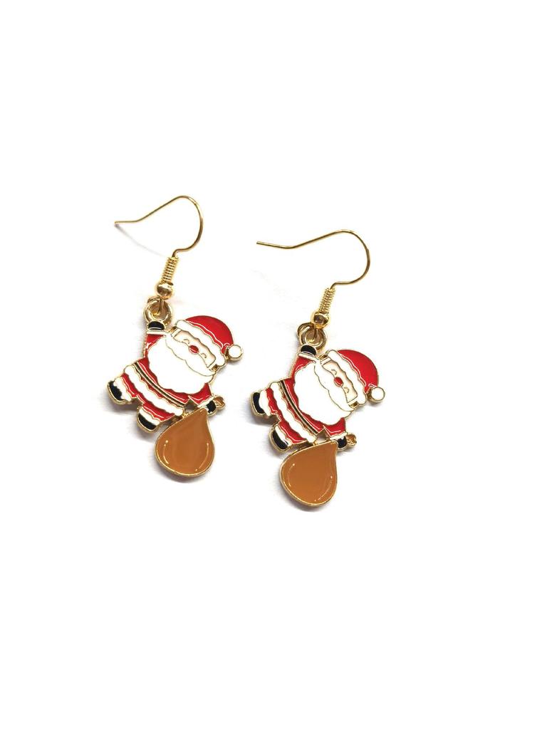 Праздничные серьги-капли с Санта-Клаусом, елкой и оленем - Милые и модные серьги с крючками