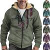 Мужская зимняя флисовая толстовка с капюшоном на молнии с накладным карманом, повседневная куртка