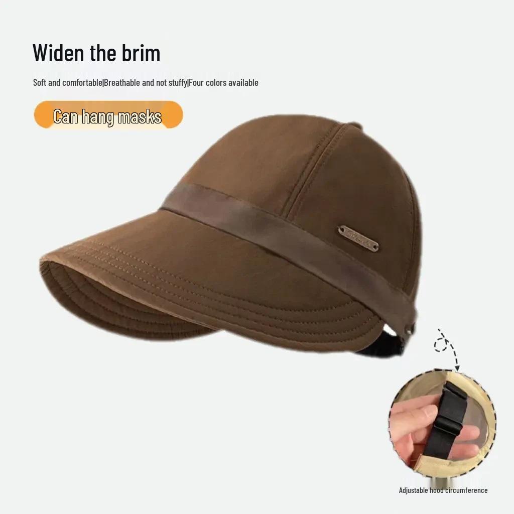 Скидка для новых посетителей: Женская универсальная шляпа от солнца в стиле Хепберн - Повседневный бейсбольный и рыбацкий стиль, Большой обхват головы