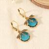 1 Pair Women Dragonfly Decor Leverback Earrings Faux Crystal Drop Earrings Bohemia
