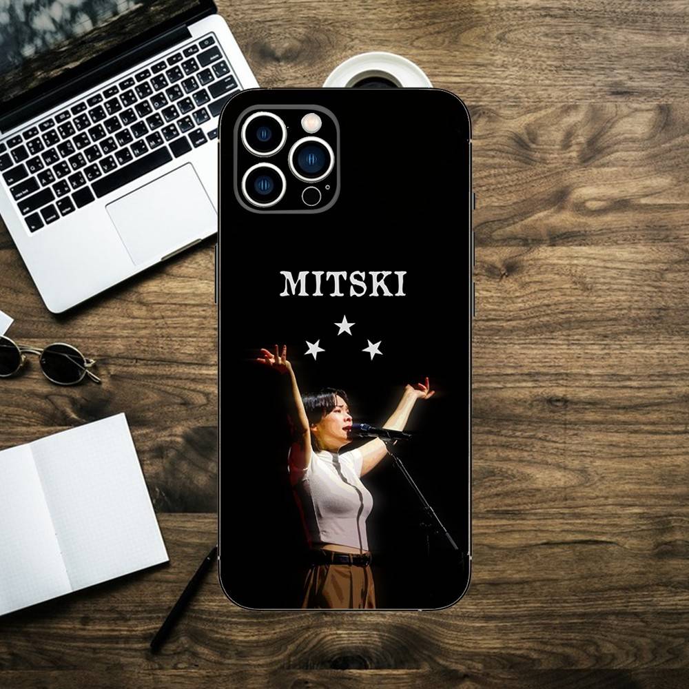 M-Mitski Singer Phone Case For iPhone 16,15,14,13,12,11,XS,XR,X,8,7,Pro,Max,Plus,mini Silicone Black Cover