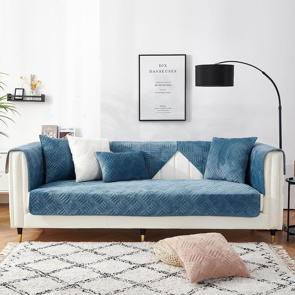 Скандинавская диванная подушка, простая современная бархатная нескользящая подушка с кристаллами, зимняя короткая плюшевая утолщенная подушка для дивана, чехол