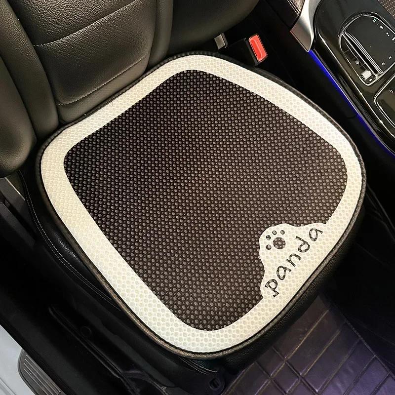 Cartoon Panda Car Seat Cushion Breathable Ice Silk Summer Car Seat Cover Protector Pad Mat Dust Proof Interior Accessories