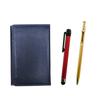Blue Grained Leather Business Card Red Metal Touch and Slim 60 Ballpoint Pen Set In Gold Holder, Stick, (MEIL-ALR-SV60KBP)