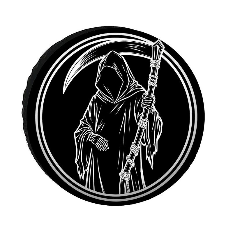 Grim Reaper Tire Cover Waterproof Polyester Protective Cover For SUV Truck