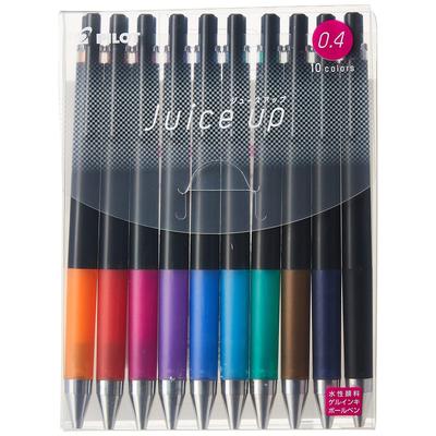 Pilot Гелевая ручка Juice Up 0.4 мм, набор 10 цветов, LJP200S4-10C Многоцветные ручки для плавного письма для офиса и школы