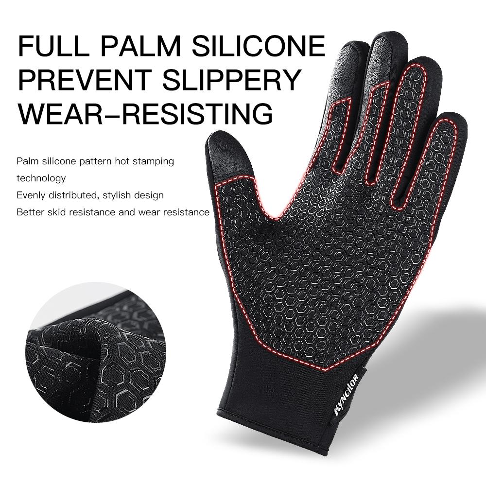 Autumn Winter Motorbike Gloves Men Windproof Anti-slip Touchscreen Warm for Work Gloves Cycling Skiing Mountaineering Black
