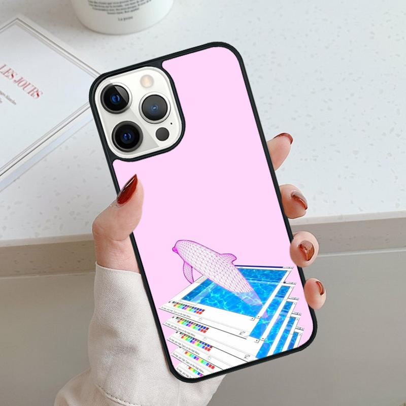 Чехол для телефона Vaporwave Dolphin для iPhone 17 Air 11 12 13 14 15 16 Pro Max Чехол-бампер для iPhone 17 Air Max Plus