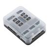 Power Distribution Blade Fuse Box Holder 6 Way Terminals Block with LED Indicator Warning Lamp for Car Boat-Marine Trike