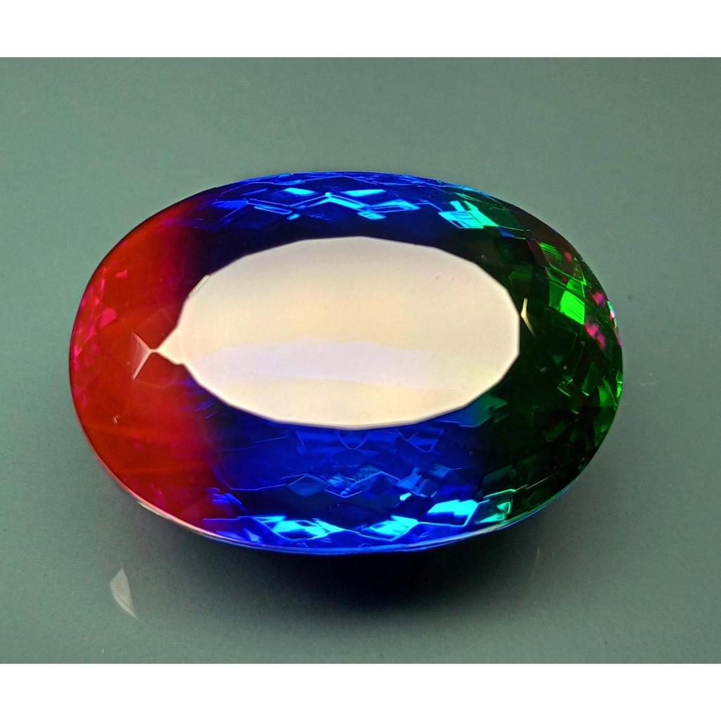 Stunning Bi-Color Tourmaline Natural Oval Cut 76-77 Ct Certified Loose Gemstone