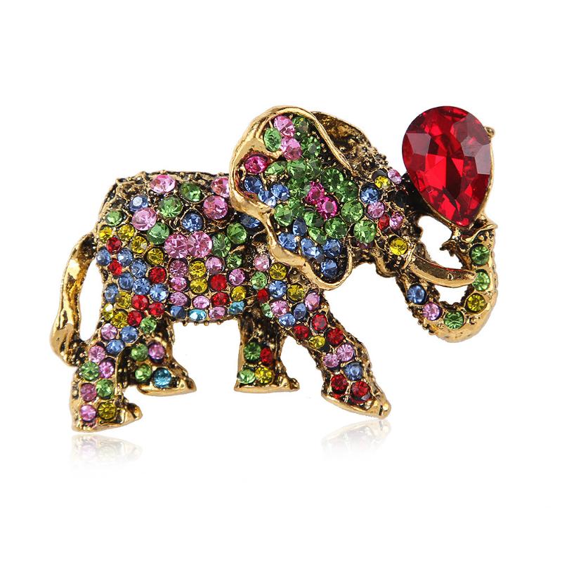 Модные хрустальные броши со стразами в виде животных, слонов, для женщин, для пальто, ювелирные аксессуары, подарки