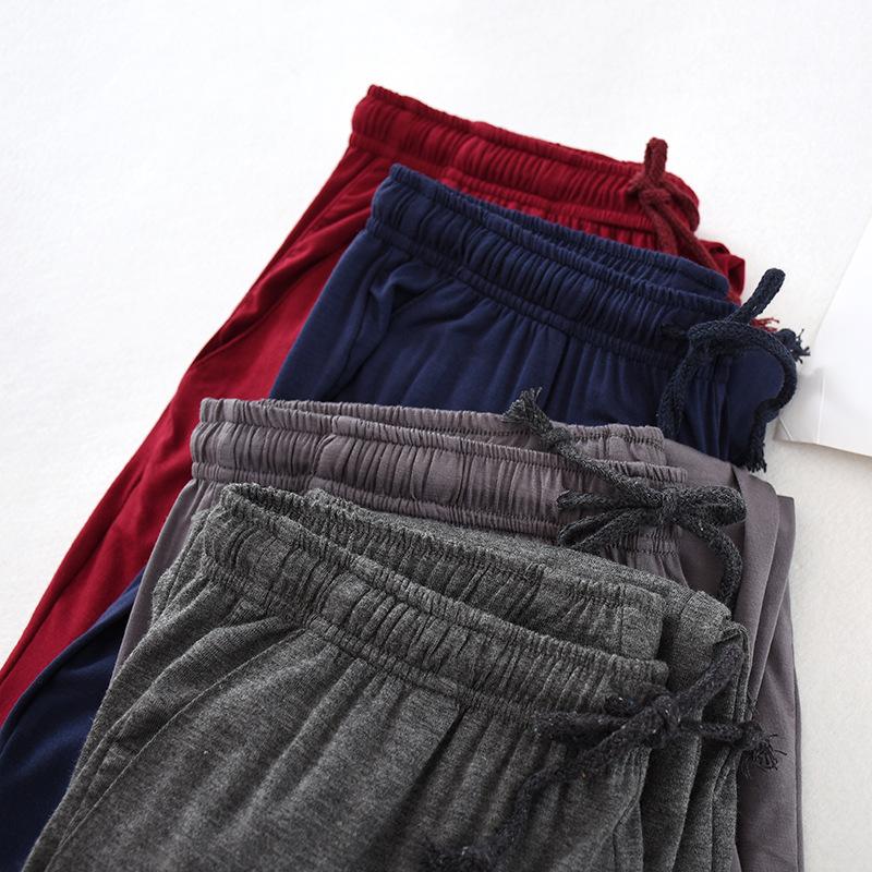 Японская новая весна и осень мужская пижама мужские модальные домашние брюки зауженные брюки эластичные свободные большого размера брюки пижамные брюки