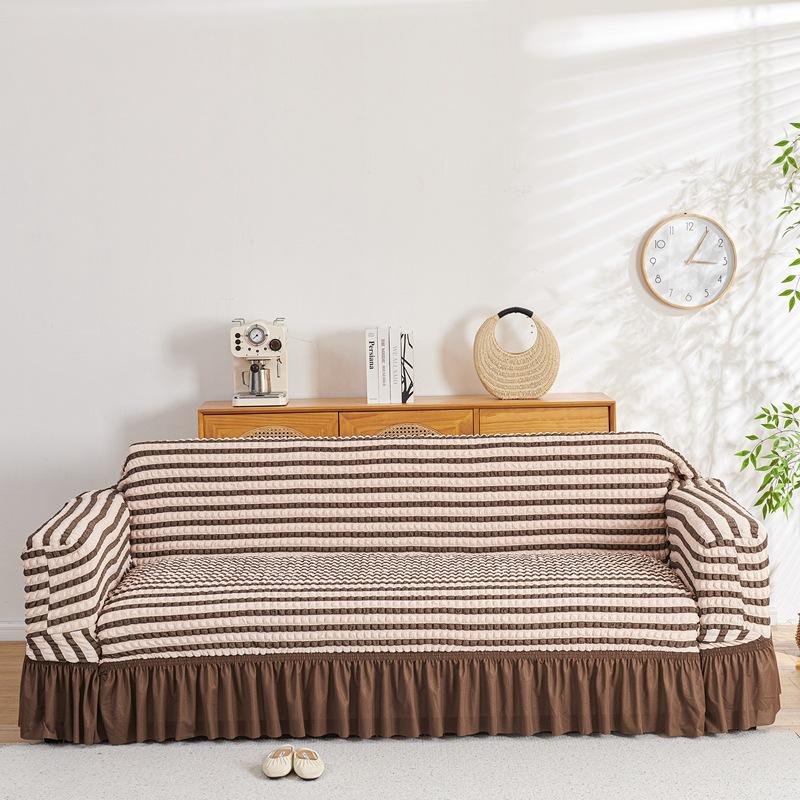 Sofa Cover Seersucker Skirt Model All Inclusive Universal Universal Lazy All Inclusive Full Cover Elastic Cover