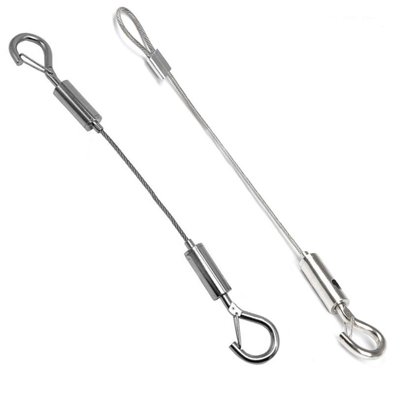 Adjustable Automatic Wire Rope Spring Hook Clothesline Picture Hanging Solution System Suspension Code Stainless Steel Cable