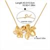 Stainless Steel Flower Pendant Necklace Adjustable Necklace Fashion Sweater Chain  Jewelry Gift