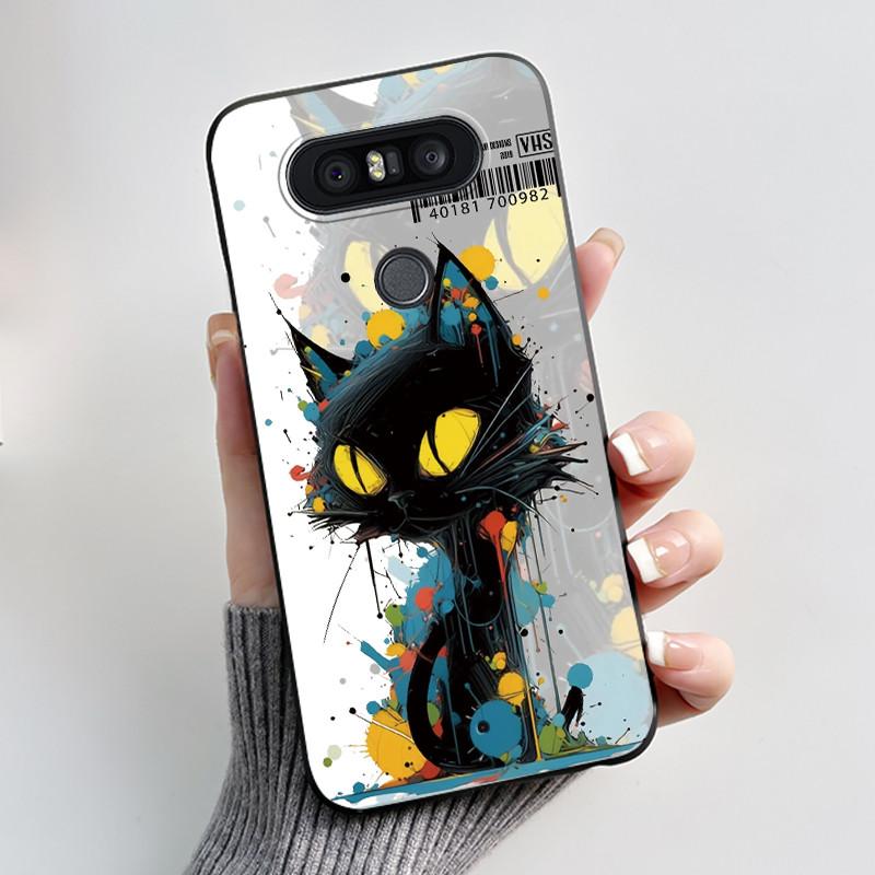 Casing For LG Q8 2017 Soft Case H970 Aesthetic Fashion Cute Cat Phone Back Cover For LG Q8 Q 8 LGQ8 Shockproof Silicone Bumper