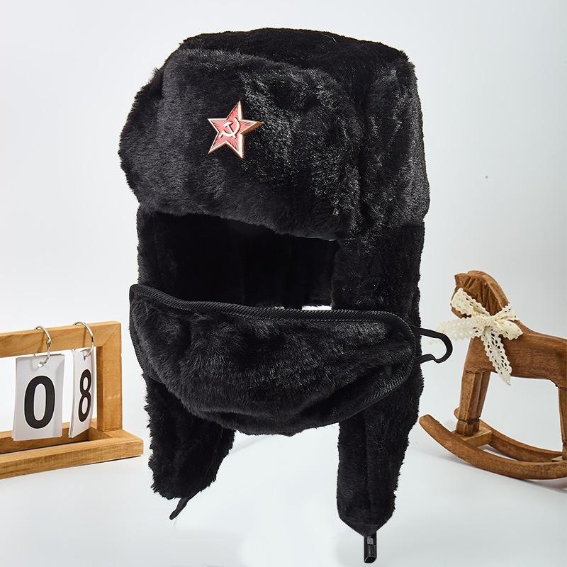 Полностью меховая уличная шляпа-фуражка, защита ушей из кроличьего меха для мужчин и женщин, советская морозостойкая однотонная универсальная шляпа в северо-восточном стиле, мас