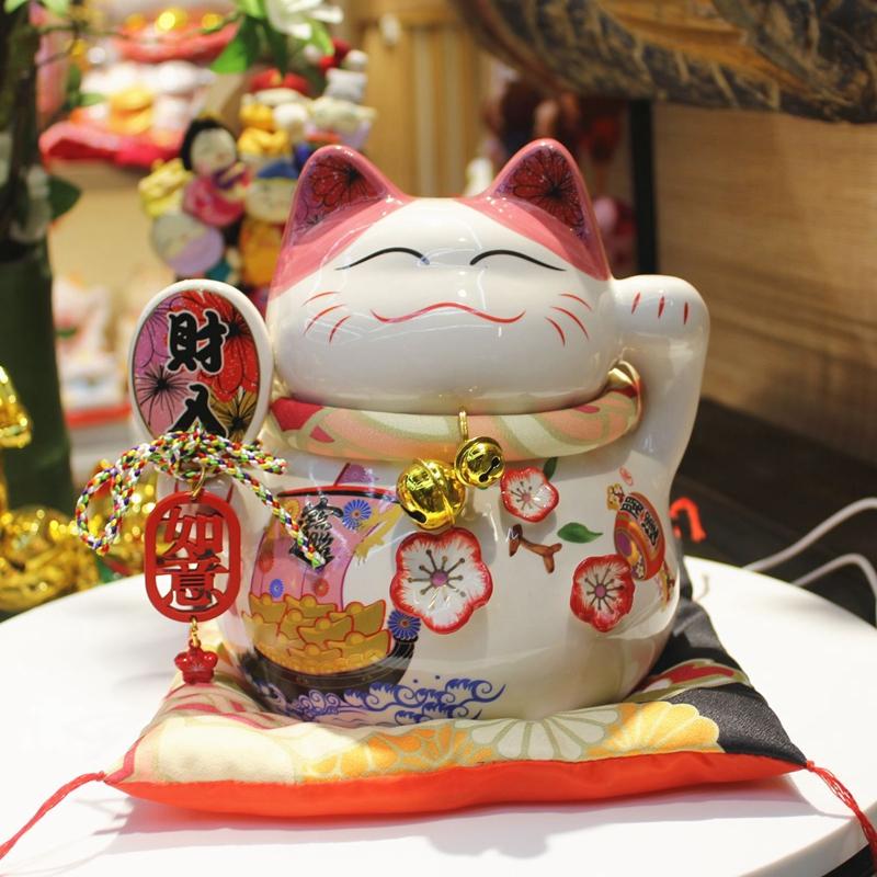 7,8-дюймовая керамическая копилка Maneki Neko Lucky Cat Daruma Копилка для денег Декоративное украшение для дома Fortune Cat