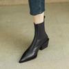 Fashion Black Matte Women's Boots 2024 Classic Pointed Toe Winter Platform Boots Comfortable and Versatile Square Heel Female Footwear