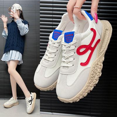 Женские кроссовки на толстой подошве, весна-лето 2025, новый тренд, дышащие и увеличивающие рост кроссовки Forrest Gump, легкая спортивная обувь на мягкой подошве для повседневной носки