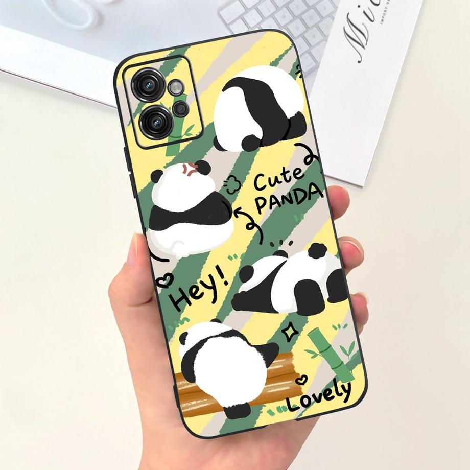 For Motorola Moto G32 Phone Case Back Cover Stylish Pattern Soft Liquid Silicone TPU Coque Fundas MotorolaG32 G 32 Panda Housing