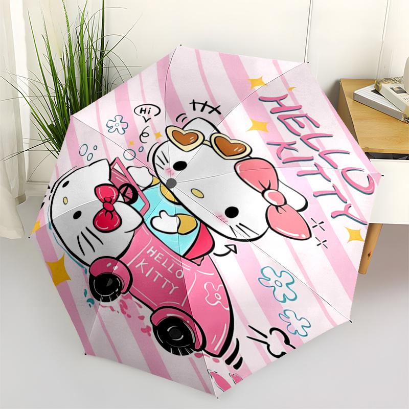 1pc Hello Kitty Pink Car Umbrella - Automatic Open/Closed, Foldable Design, 8-Bone Iron Frame, Outdoor, Ideal Gift for Fans, Travelers, Daily Use, Fes