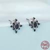 Серьги-гвоздики из стерлингового серебра S925 со звездами, черный циркон, крутые серьги в готическом стиле, изысканные серьги