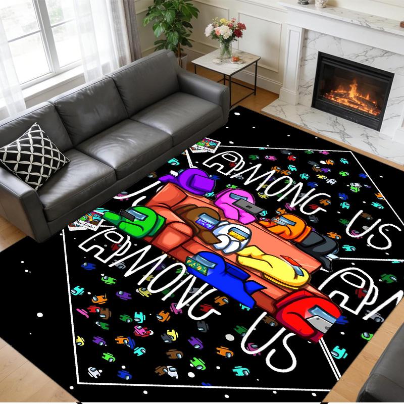 Among Us Print Crystal Velvet Plush Rug Anti?Slip Wear?Resistant Floor Carpet For Indoor Household Home Decoration
