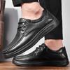 Men's Oxfords Shoes Lace Up Retro Business Casual Genuine Leather Cowhide Platform Platform Shoes Men British Style Work Shoes