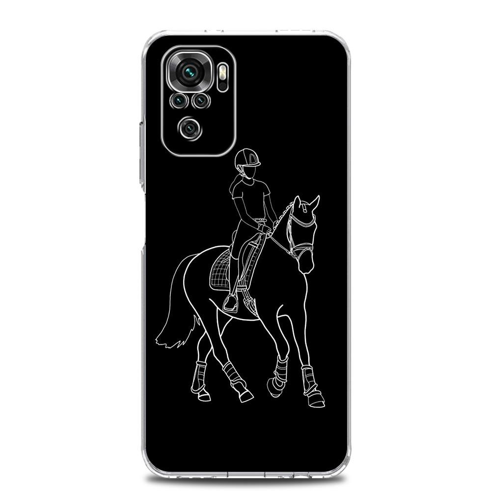 Чехол для телефона с рисунком лошади для Xiaomi Redmi Note 13 12 5G 9S 9 8 10 11 Pro Plus 4G 9T 13C 12C10C 9C 9A 7 Pro, прозрачный чехол