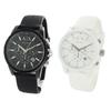 Часы Armani Exchange Pair с хронографом Pair BOX Active, черные, белые, резиновые, AX1326AX1325 Часы [Armani Exchange] и [Товар]