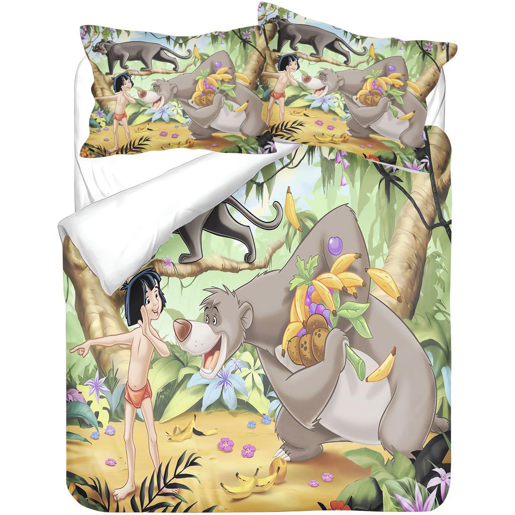 Masha and the Bear Baby Bedding Set, Brushed Soft Machine Washable, Cute Holiday Gift for Kids Room Decor