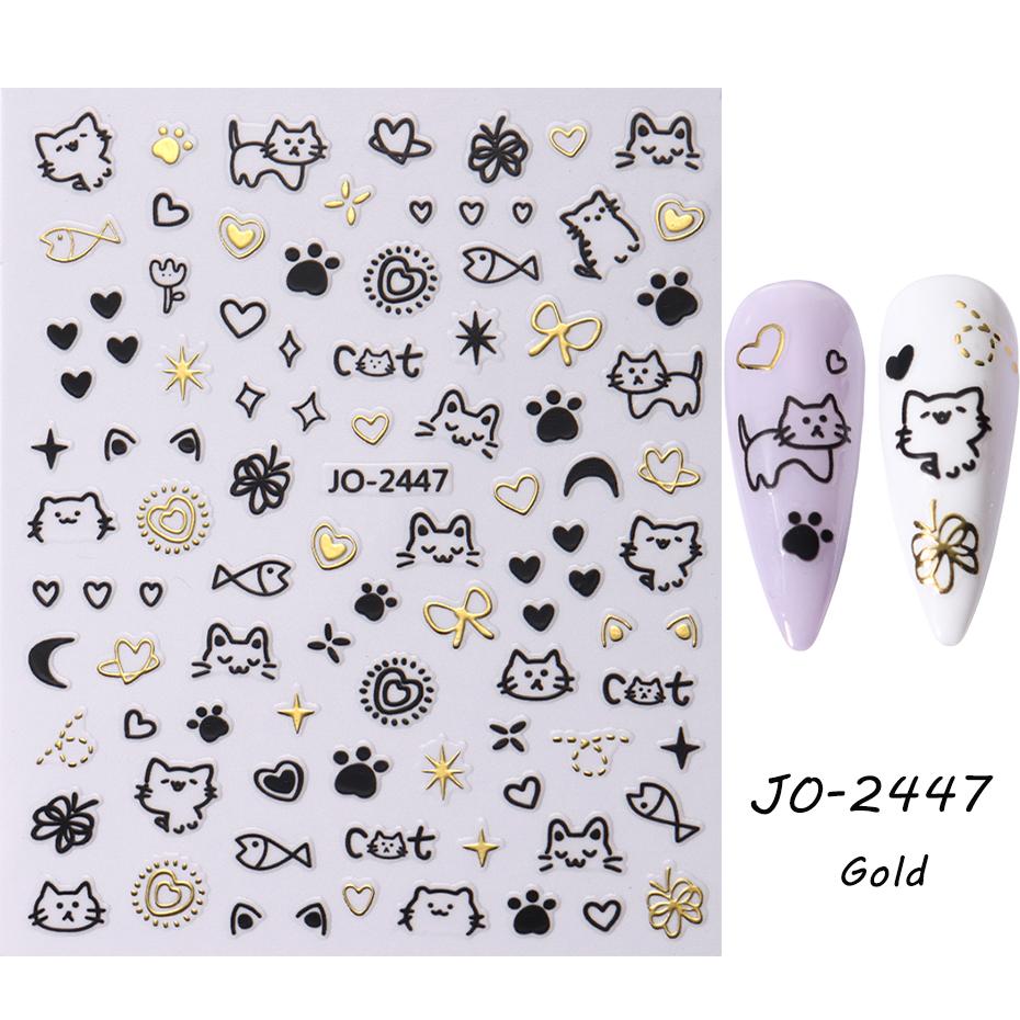 Xiaomi 3D Cartoon Cute Cat Nail Childlike Stickers Kawaii Puppy Dog Graffiti Animals Series New Nail Art Tattoo Design Manicure Decal