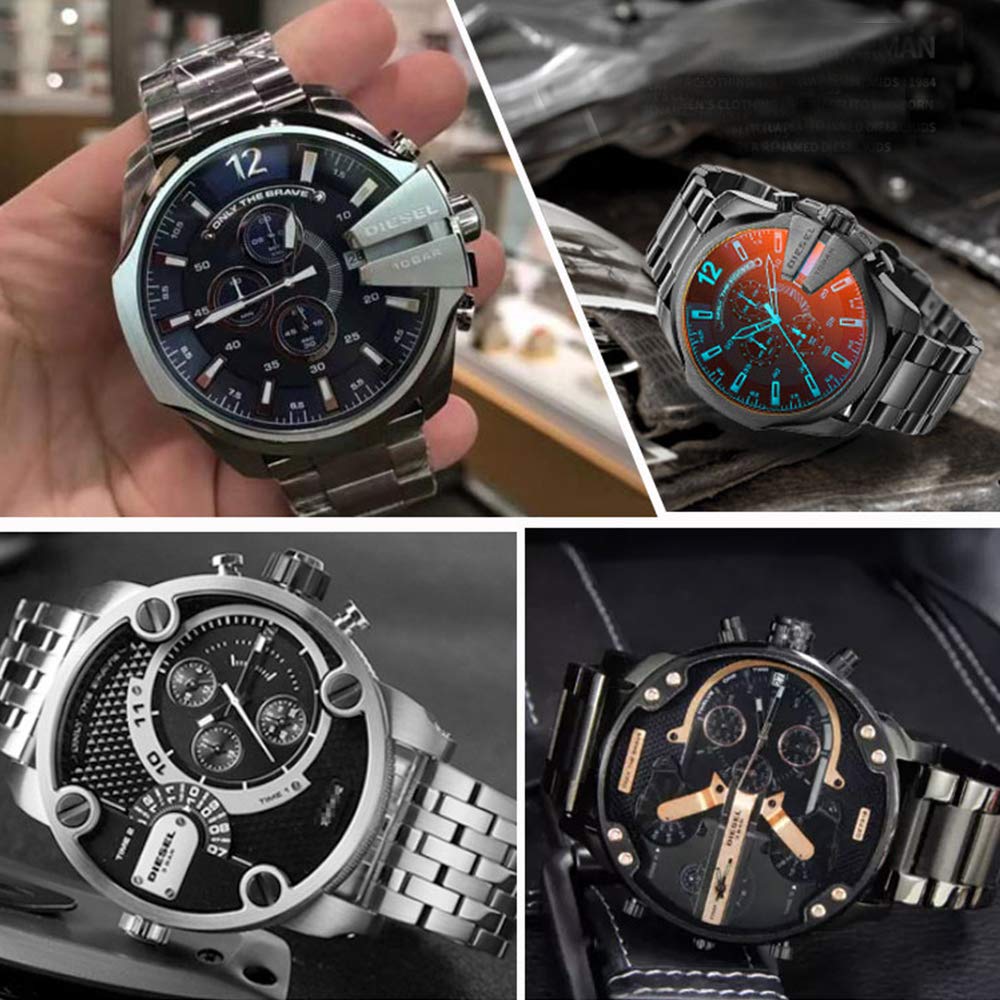 Ремешок для часов Chocoman Diesel из нержавеющей стали, 22 мм, 24 мм, 26 мм, 28 мм, 30 мм, с 3 пружинными штифтами, инструментом для снятия и коробкой