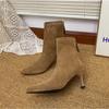 Женские ботильоны на высоком каблуке Осенне-зимняя обувь для женщин Botas Mujer Ретро Остроконечный Шпилька Сексуальные Женские Туфли на Каблуке Ботильоны Женские