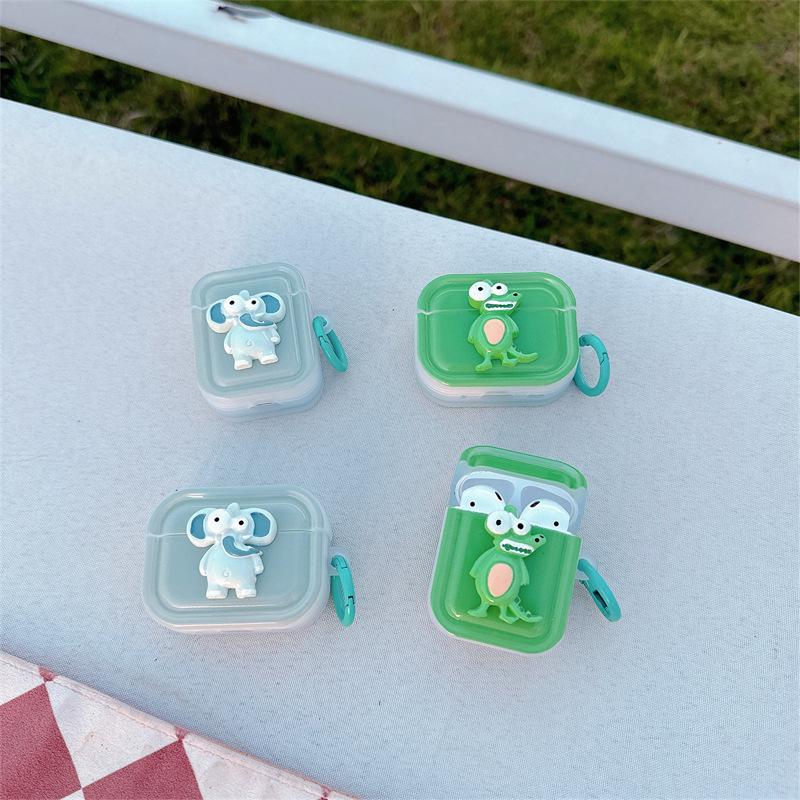 Защитный чехол для AirPods Pro Крокодил слон Чехол для наушников Apple Bluetooth 2 3-го поколения милый мультяшный женский летний