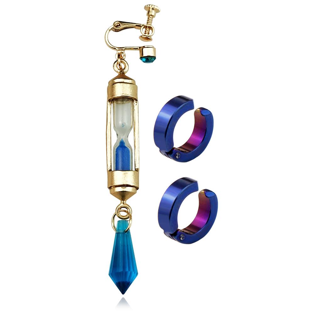Anime Vanitas Earrings The Case Study of Vanitas No Karte Props Hourglass Earrings Ear Cuff Cosplay Jewelry Ear Studs Gifts