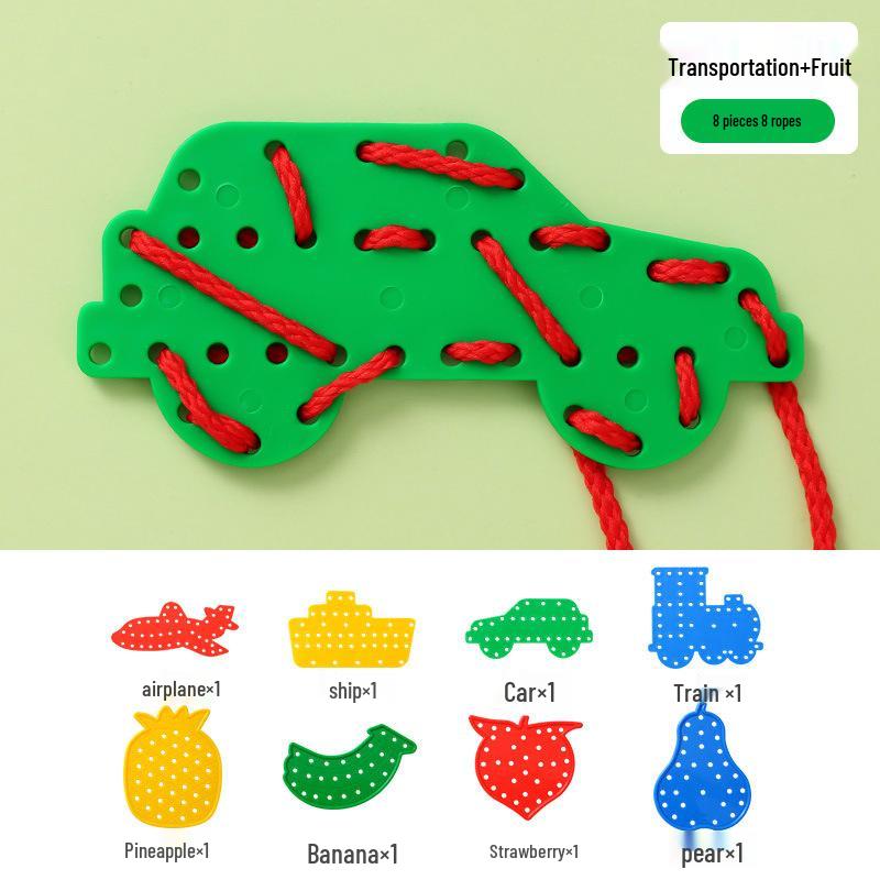 Детские бусины для шнуровки в виде животных, развивающая игрушка для мелкой моторики