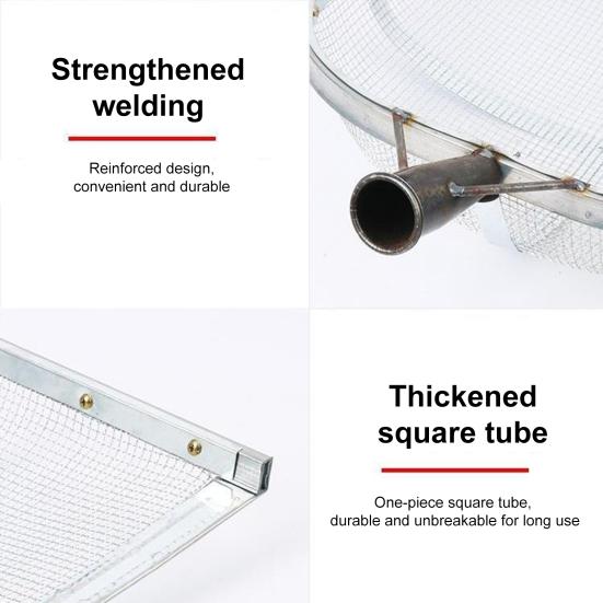 Лопата для песка, сито 4 мм/12 мм, стальное фермерское сито, портативный совок для песка, садовый сбор урожая