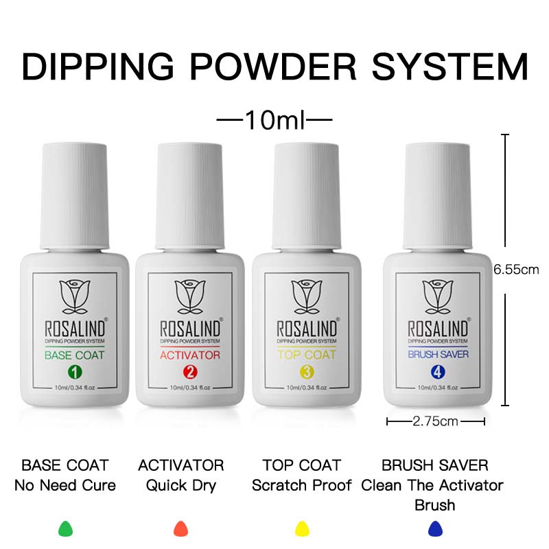 ROSALIND 10 г порошок для окунания ногтей Acrylic Power Natural Dry Nail Extension Art Design Decorations