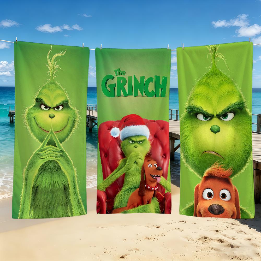 Полотенце для кемпинга G-Grinch-Es Пляжное полотенце из фильма Супервпитывающее Быстросохнущее Классический мультфильм Летнее полотенце