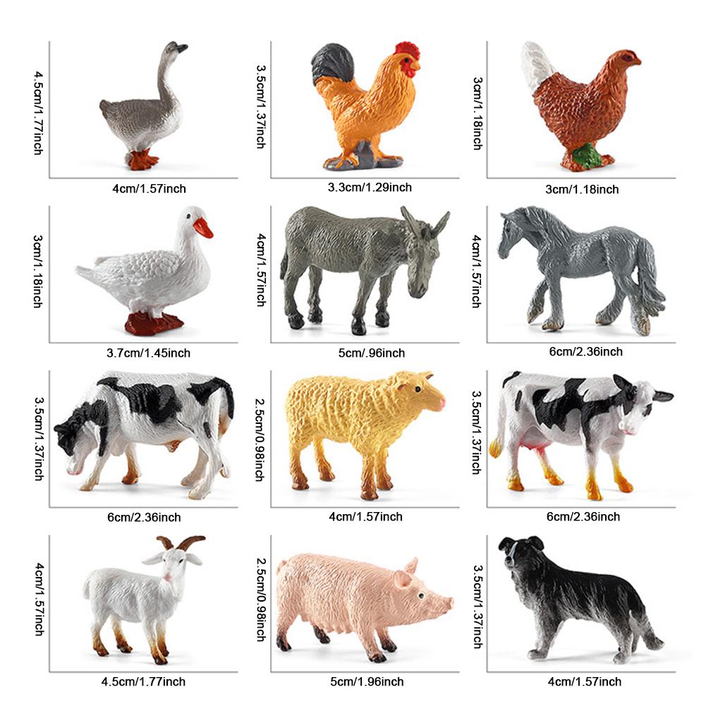5# Animal Model Figurines Wildlife Farm Poultry Figure for Kids Boys Girls Toddl