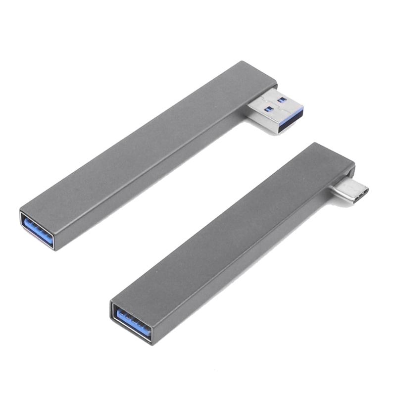 Прямоугольные USB-хабы из алюминиевого сплава, 4 порта USB 3.0 Type C и USB 2.0, Экономия места, Организация рабочего стола, Plug and Play