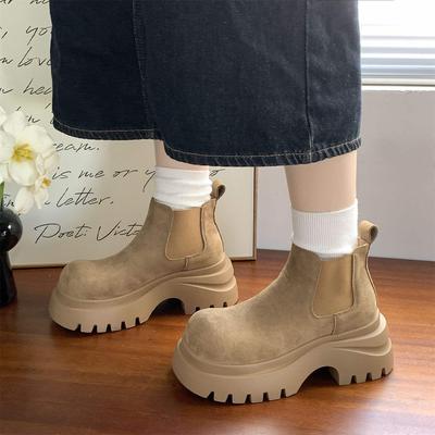 2025 новые осенние ботинки Мартин женские универсальные на толстой подошве увеличивающие рост короткие ботинки модные повседневные универсальные ботинки в британском стиле женские