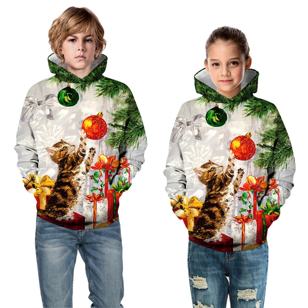 5-14 Years Boys Hoodies Girls Pullover Autumn 3D Snowman Print Teenagers Christmas Halloween Gift New Children Sweatshirt Coat