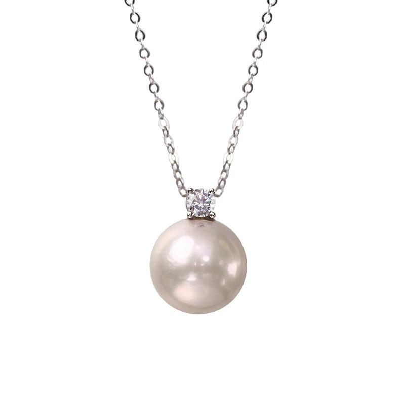 Natural Freshwater Pearl Necklace Women's Summer S911 Sterling Silver Simple Princess Diana Pendant Light Luxury Premium Clavicle Chain