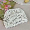Hollowed Out Woven Pullover Hats Crochet Breathable Beret Cap Pearl Fringed Retro Beanies Cap for Women Summer Korean