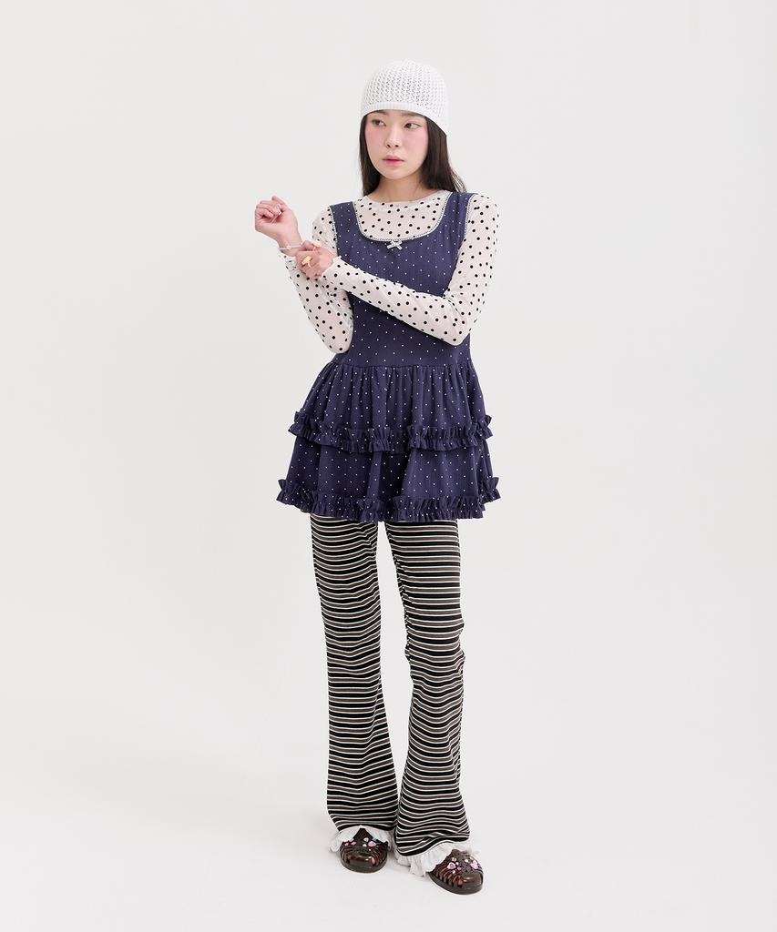 NEFNEF Stripe Leggings Pants_Black