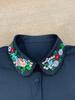 Vintage Black Collar Fake Collar Vintage Embroidery Velvet Fake Collar Shawl Collar Ladies Versatile Decorative Collar
