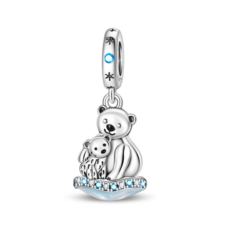 925 silver shiny love bear rabbit butterfly cat beads suitable for original bracelet pendant women's jewelry